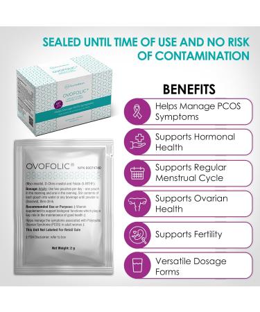 Ovofolic PCOS Supplement for Women - 60 Sachets and Servings Boost Fertility Hormonal Balance and PCOS Support - Myo-Inositol D-Chiro Inositol Active Folate - High Potency PCOS Supplements 60 count (Pack of 1) - Buy Online on GoSupps.com