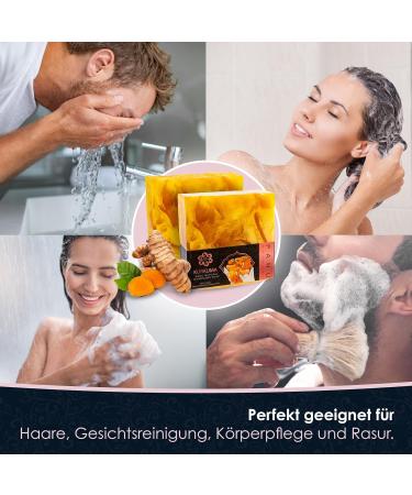 Panu Soap Turmeric - Vegan Natural Shower Soap Bar for All Skin Types | 110g Premium Solid Shampoo & Shower Gel - Buy Online on GoSupps.com