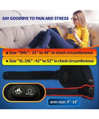 Sticro Shoulder Heating Pad Massager for Pain Relief - Vibration Massage Heated Wrap for Frozen Shoulder, Rotator Cuff Injury, Arthritis - Gift for Men and Women (S/M/L) - Buy Online on GoSupps.com