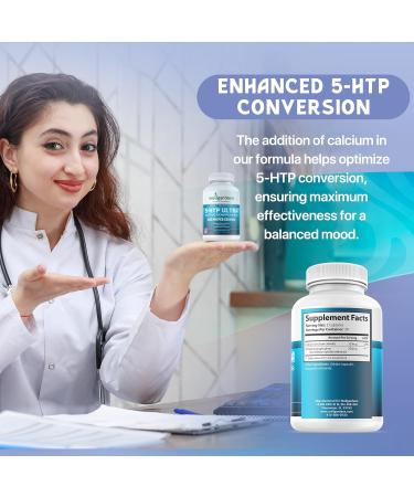 Wellgardens 100% Pure 200 MG 5-HTP Ultra for Healthy Sleep and Sense of Wellbeing - Support Mood Stress Sleep - 5HTP Supplement with Calcium - 60 5HTP 200mg Capsules 30 Servings - Buy Online on GoSupps.com