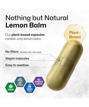 BIO KRAUTER Lemon Balm apsules for Natural Calming & Sleep Support - Pure Vegan Lemon Balm Extract 1500 mg Melissa Officinalis - Used for Digestion & Relaxation 250 Capsules 83 Days of Supply - Buy Online on GoSupps.com
