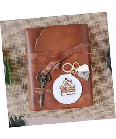 Beavorty 1Pc double mirror travel wallet keychain portable travel mirror Keychain Pendant Makeup Mirror Key Hanging Christmas Keychain carry white pu leather key chain White 8x8cm - Buy Online on GoSupps.com