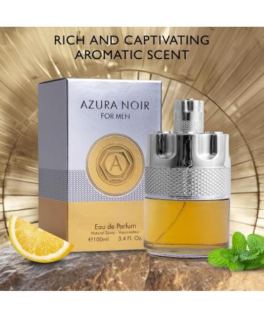 Azura Noir for Men Eau De Parfum - Woody Spicy Fragrance - Long-Lasting Cologne Choice For Daily Wear - Top Notes of Lemon Nigerien Ginger Refreshing Mint & Lavender - Elegant 100ml Bottle - Buy Online on GoSupps.com