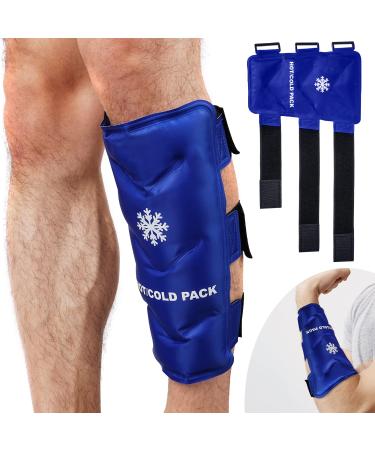 Shin Splint Relief - Shin Splint Ice Pack for Shin Splints Leg Pain Relief Support - Ice Packs for Legs Hot Packs for Pain Relief Large Ice Pack Wrap for Calf, Blue pack of: 1.0