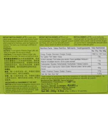 Gold Kili GOLD KILI Instant Matcha Ginger Latte 10 x 25 g - Buy Online on GoSupps.com