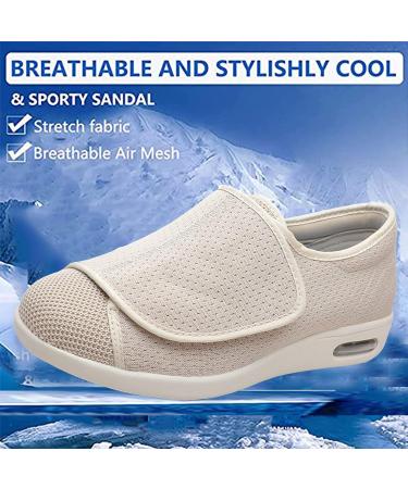 QDCZDQ Women's Diabetic Air Cushion Walking Shoes - Lightweight Adjustable Sneakers for Swollen Feet & Plantar Fasciitis - Size 8.5 US, Black - Buy Online on GoSupps.com