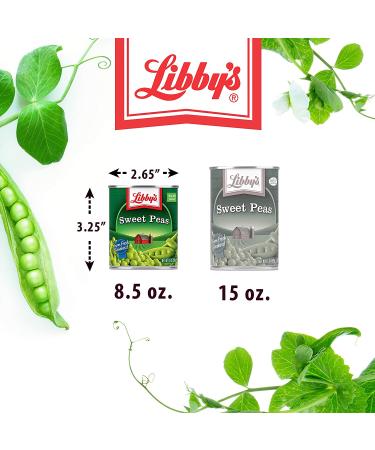 Libby's Sweet Peas - Tender & Succulent with Sweet Nutty Flavor - Creamy Smooth, Farm Fresh Goodness - 8.5 oz (Pack of 12) - No Preservatives - Buy Online on GoSupps.com