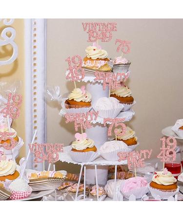 Gyufise 24Pcs 75th Birthday Cupcake Toppers Glitter Cheers to 75 Fabulous Seventy Five Vintage 1948 Cupcake Picks 75th Birthday Wedding Anniversary Party Cake Decorations Supplies Rose Gold 75th Rose Gold - Buy Online on GoSupps.com
