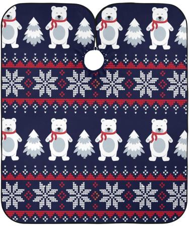 Waterproof Barber Cape - Christmas Snowflake Polar Bear & Cheetah Hair Cutting Bib for Men and Women - Buy Online on GoSupps.com