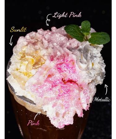 NiHome Edible Luster Dust Glitter Powder Fancy Metallic Sprinkles Glimmer Luster Dust 4 Bottles of 0.18oz/5g for Decorating Drinks Cakes in Bakeries Allergen-Free Food Coloring (4 Colors 20g) Pink/ Light Pink/ Sunlit/ Metallic 4 Pack 20 g - Buy Online on GoSupps.com