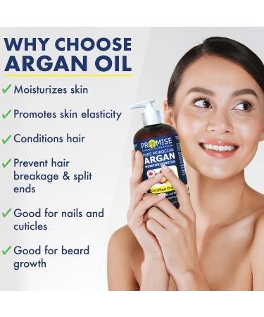 100ml PURE MOROCCAN ARGAN Oil Certified Organic Cold Pressed + UV Protected For Hair Skin and Nails Made in Canada(100ml) 100 ml (Pack of 1) - Buy Online on GoSupps.com