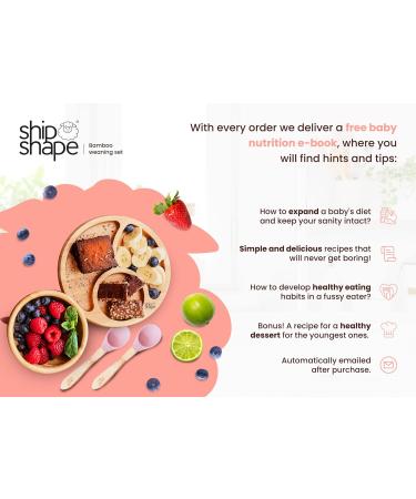 ShipShape Bamboo Baby Weaning Set | Suction Plates & Bowls, 2 Spoons, Silicone Bib | Feeding Set + Free eBook | Dusty Blue Toddler Plates & Bowls - Buy Online on GoSupps.com