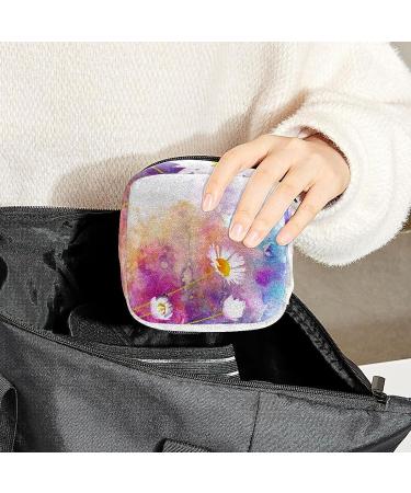 Anna Cowper Watercolor Daisy Sanitary Napkin Storage Bag | Menstrual Cup & Nursing Pad Holder | Portable Period Pouch for Women & Teens | Multi-colored - Buy Online on GoSupps.com