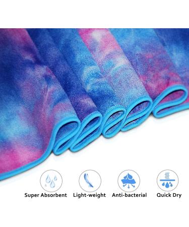 Ewedoos Non Slip Yoga Towel | Anchor Fit Corners | 100% Microfiber | Super Soft & Sweat Absorbent | Ideal for Hot Yoga, Pilates & Workout | Blue & Pink Tie Dye | 72 X 26 - Buy Online on GoSupps.com