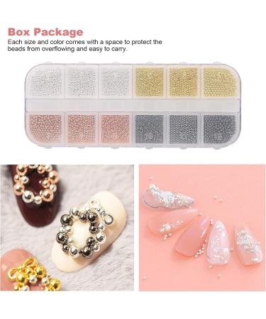 Nail Art Steel Ball Decor Metal Nail Art DIY Ball Decorations 12 Grids Nail Art Ball Decorations Convenient Nail Art Supplies for Women for Home(07) - Buy Online on GoSupps.com