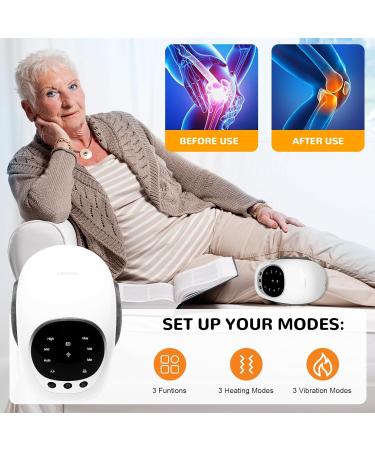 Best Knee Massager with Heat | Cordless Vibrating Relief for Arthritis & Stiff Joints - Multi-Function Screen - Buy Online on GoSupps.com