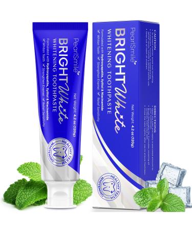 PearlSmile Hydroxyapatite Niacinamide Whitening Toothpaste 10% Nano-Hydroxyapatite (nHAp) + 5% Niacinamide Gently Whitens Strengthens Enamel & Freshens Breath Fluoride-Free 4.2oz (2-Pack) 4.2 Ounce (Pack of 2)