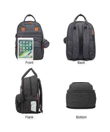 Diaper Bag Backpack with Changing Station and USB Charging Port - Dark Grey-2 - Buy Online on GoSupps.com