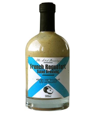 French Roquefort Dressing (500ml) - Salad dressing for gourmets - with blue cheese and fresh apple puree - Salad dressing in the French way - by fire & glass