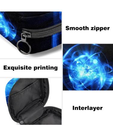 Women's Napkin Storage Bag - 3D Atom Icon Blue Shine Portable for Menstruation & First Period - Ideal for Teens & Women - Buy Online on GoSupps.com