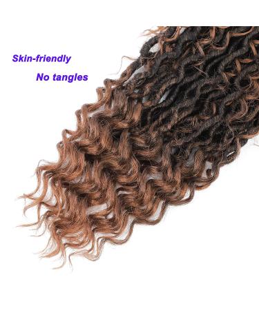 6 Packs 22 Inch Curly Faux Locs Crochet Hair - Boho Style Goddess Locs Synthetic Braids - T1B/30 (Pack of 6) - Buy Online on GoSupps.com