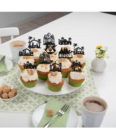 24 Pack Christmas Jesus Cupcake Toppers Jesus's Nativity Cupcake Picks Glitter Cross Cupcake Decorations for Merry Christmas Jesus's Birthday Holy Religious Party Cake Decorations Supplies Black 1-black - Buy Online on GoSupps.com