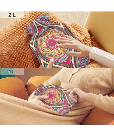 Mandala Vintage Hot Water Bottle with Cover - 1L Pain Relief & Therapy Bag BPA-Free Ideal for Back Pain & Hot/Cold Use - International Shipping Available - Buy Online on GoSupps.com