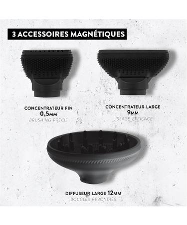 JeanLouis David New generation hair dryer Ultra Compact BLDC Digital Motor 3 magnetic accessories Curling bristles Professional hair styling Optimal drying - Buy Online on GoSupps.com