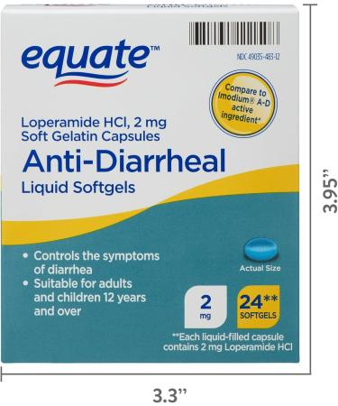 Equate Anti-Diarrheal Softgels - Loperamide HCl 2 mg 24 Count | Fast Relief | Fusion Shop Store - Buy Online on GoSupps.com