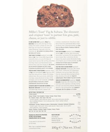 Artisan Biscuits Miller's Toast Fig and Sultana 100 g - Buy Online on GoSupps.com