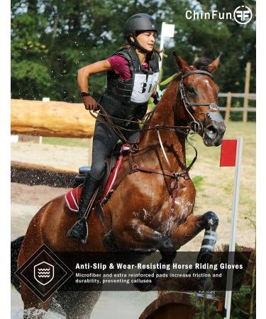 ChinFun Women Horse Riding Gloves - Anti-Slip Equestrian Mittens, Laser Flower Pattern, Stretchable, Sweat Absorbing - Brownish Orange (Small) - Buy Online on GoSupps.com