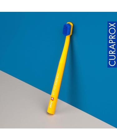 Curaprox Toothbrush CS 5460 Ultra Soft - Eco-Friendly Manual Toothbrush for Adults with 5460 CUREN Bristles - Yellow-Blue - Buy Online on GoSupps.com