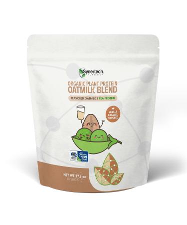 Vanilla Caramel Organic Pea Protein Oatmilk Blend (30 Servings) | 10g of Pea Protein & 100 Calories Certified Organic Non-GMO Allergen Free Vegan | 1lb Bag Vanilla Caramel 1.75 Pound