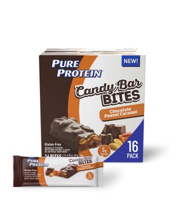 Pure Protein Candy Bar Bites, Chocolate Peanut Caramel, 5g Protein, Gluten Free, Low Sugar, 0.70 oz, 16 Pack Chocolate Peanut Caramel 16 ct