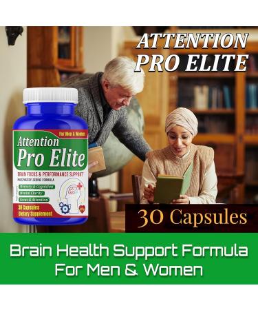 ROVita Attention Elite-Pro Brain Supplements for Memory and Focus Clarity & Cognitive Support Brain Supplement with Phosphatidylserine Supplement-30 Capsules - Buy Online on GoSupps.com