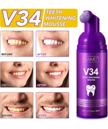 CCKULOOB Purple toothpaste for white teeth color correction serum V34 whitening booster removal of coffee stains smoke and yellow teeth - Buy Online on GoSupps.com