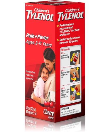 Tylenol Children's Cherry Oral Suspension Medicine - 4 fl. oz | Acetaminophen for Kids - Buy Online on GoSupps.com