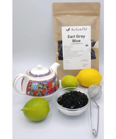 Your ExcellenTEA - Earl Grey Blue Flower - Black Tea Loose Leaf with Real Bergamot Oil in Resealable Pouch made from Ceylon BOP1 (100g) - Buy Online on GoSupps.com