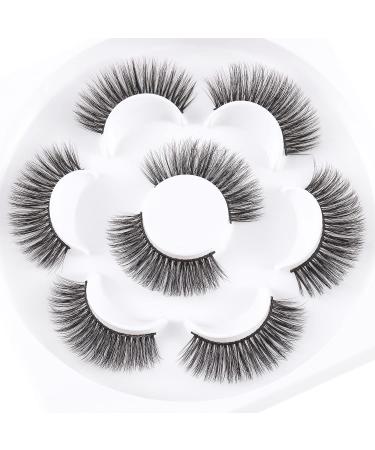 False Eyelashes 4 Pairs Fluffy False Eyelashes Natural 7D Eyelashes (H4X03)