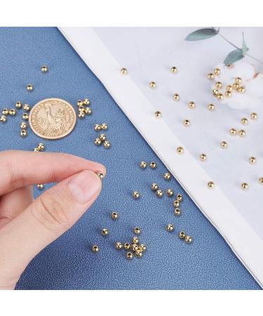 PandaHall 300pcs 4mm 14K Gold Plated Brass Spacer Beads for Jewelry Making - Round Smooth Seamless Loose Metal Beads for Summer Accessories - Buy Online on GoSupps.com