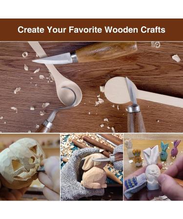 Wood Whittling Kit for Beginners and Adults - 8PCS Basswood Carving Blocks, Tools, Gloves, Roll Bag, Sharpener - Ideal Widdling Gift Set - Buy Online on GoSupps.com