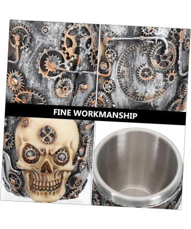 Fomiyes Stainless Steel Soap Bowl & Shaving Holder - Unbreakable Skull Design for Men - Perfect Shaving Set for Smooth Finishes - Buy Online on GoSupps.com