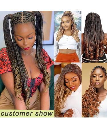 Mclisle French Curl Crochet Braids 18 Inch 7 Pack - Synthetic Pre Looped Goddess Box Braids with Curly Ends - 1B 18 Inch - Buy Online on GoSupps.com
