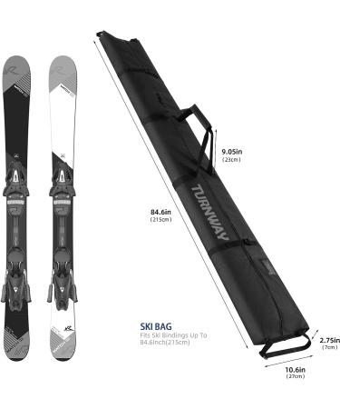 TurnWay Waterproof Ski Bag for Men, Women, and Youth - Store & Transport Skis Up to 215cm + Poles | Black - Buy Online on GoSupps.com