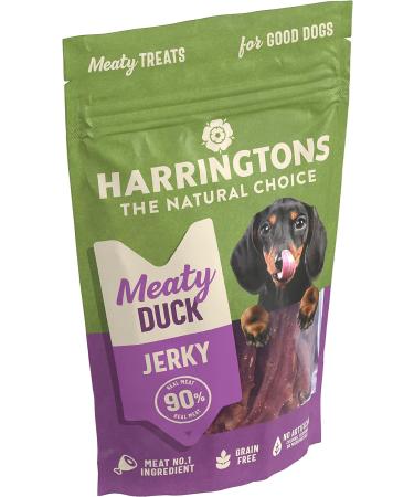 Harringtons Grain Free Meaty Duck Jerky Dog Treats 70g (Pack of 8) - Meat 1st Ingredient Meaty Treats Duck Jerky - Buy Online on GoSupps.com