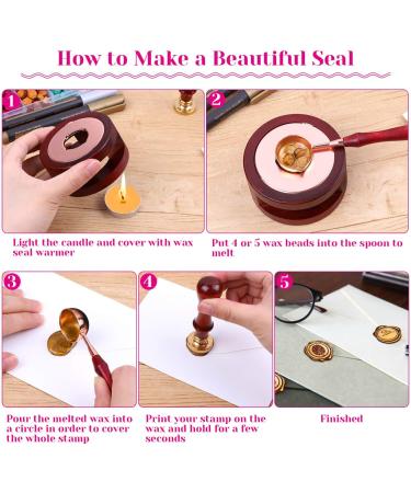 Sealing Wax  Paxcoo 312pcs Sealing Wax Kit with Wax Seal Beads  Wax Seal Warmer  Wax Spoon and Tealight Candles for Wax Stamp Letter Sealing Gold - Buy Online on GoSupps.com