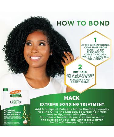 Palmer's Amino Bonding Complex Hair Mask - Intense Conditioning Masque with Coconut Oil & Vitamin E Heat Protectant Anti-Frizz Shine & Growth - 2.1 oz Packette - Buy Online on GoSupps.com