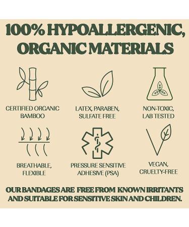 FEBU Eco-Friendly Organic Bamboo Fabric Bandages | 75 Count Variety Pack | Latex-Free, Hypoallergenic Strips for Scrapes & Cuts | Natural & Compostable First Aid Bandages - Buy Online on GoSupps.com