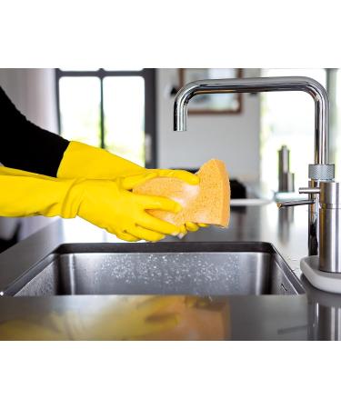 Sorbo Large Latex Household Gloves with Soft Lining and Extra Long Cuff - Yellow, 1 Pair - Buy Online on GoSupps.com
