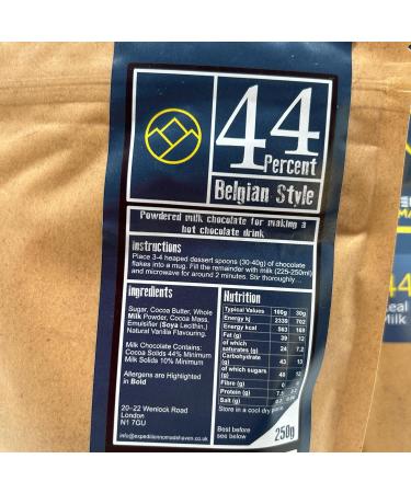 Luxury Hot Chocolate - Real 44% Belgian Milk Chocolate Flakes - 750g - Buy Online on GoSupps.com